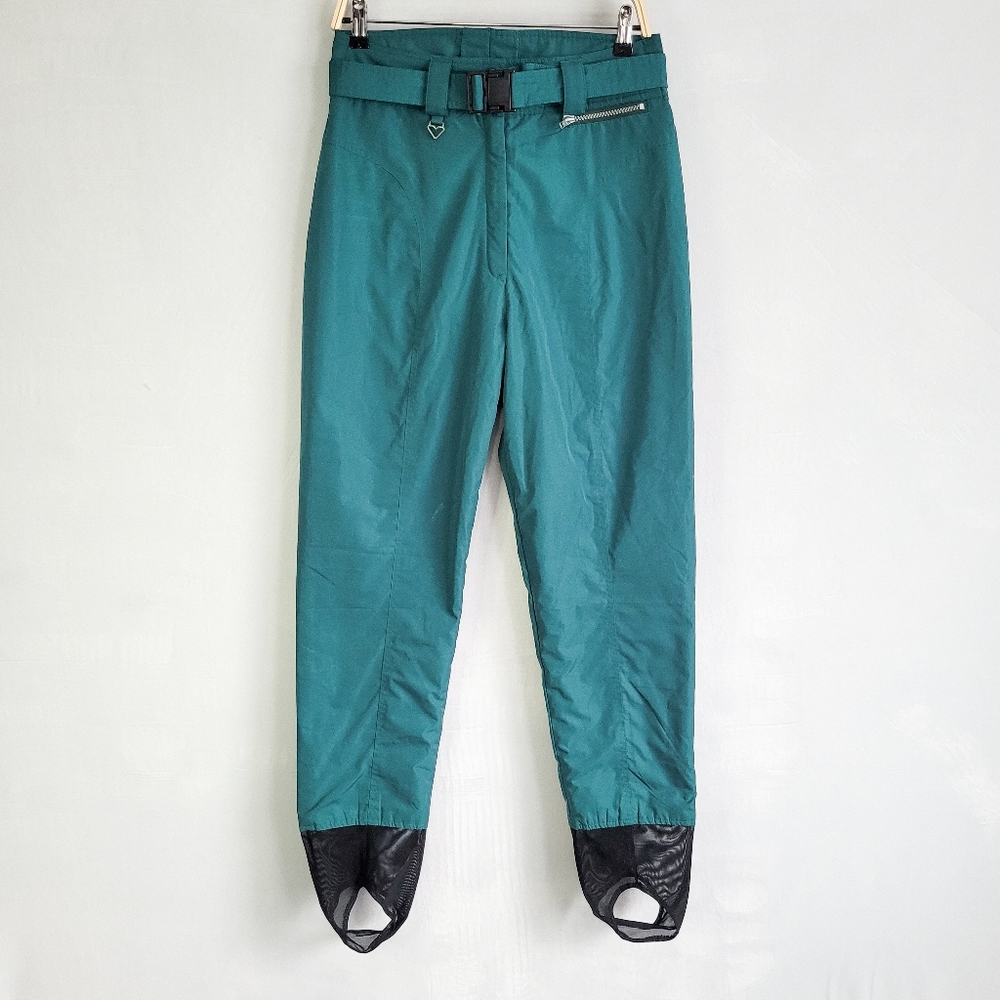 Obermeyer Women's Green Belted Thinsulate Stiletto Ski Pants Size 12
